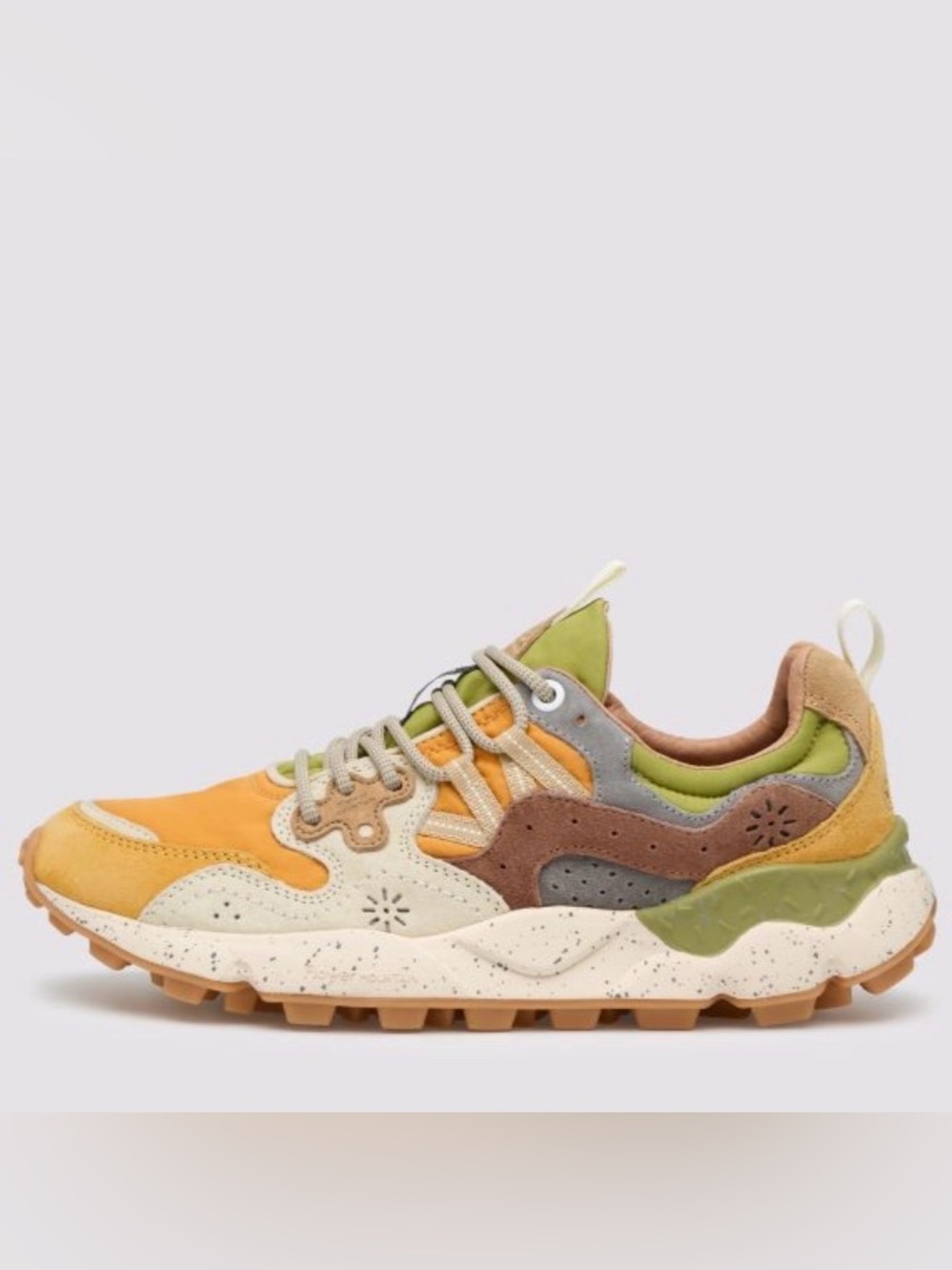 NWT Flower Mountain YAMANO 3 UNI Suede and technical fabric sneakers - Ocher